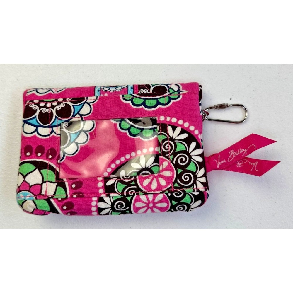 Vera Bradley Cupcakes Pink Compact Wallet‎ Lightweight Kiss Lock Coin Key Clip - Picture 2 of 11
